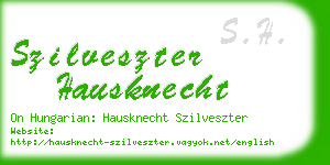 szilveszter hausknecht business card